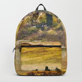 Italian Villa, Rolling Hills and Vineyards of Tuscany, Italy landscape painting Backpack | Verona, Rollinghills, Painting, Siena, Landscape, Autumn, Tuscany, Morning, Village, Orchards 