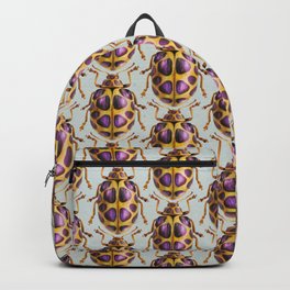 Beetle - yellow and purple insect - botanical art Backpack