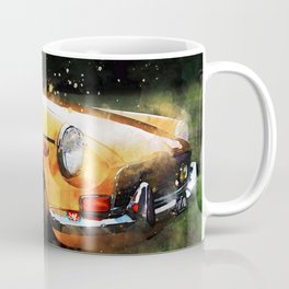 Parked Orange Vehicle On Grass Coffee Mug | Automobile, Carphotography, Watercolor, Watercolorpainting, Painting, Vintage, Vehicle, Convertible, Car, Coupe 