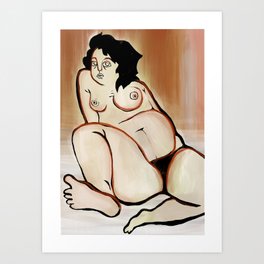 Nude woman with foot Art Print