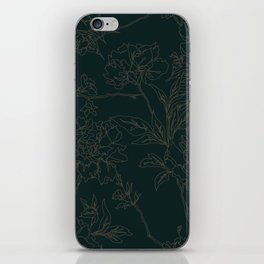 Emerald Vintage Chinoiserie Botanical Floral Toile Wallpaper Pattern iPhone Skin