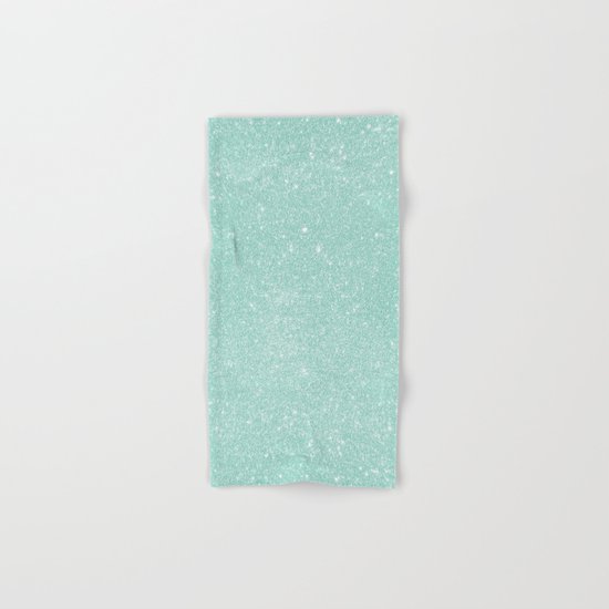 Pastel Turquoise Glitter Hand & Bath Towel