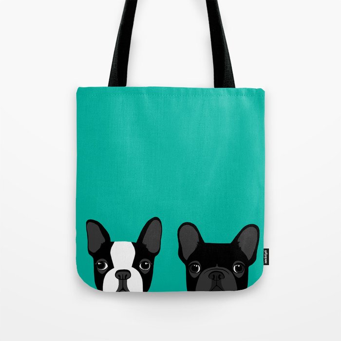Boston Terrier and French Bulldog Tote Bag