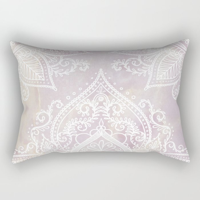 MANDALA ON PINK MARBLE Rectangular Pillow