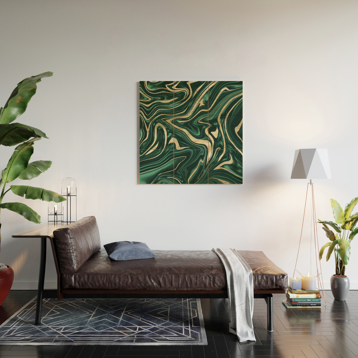 Emerald Green Black Gold Marble 1 Decor Art Society6 Wood Wall Art By Anitabellajantz
