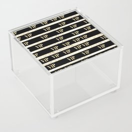 Elegant black gold VIP typography confetti stripes Acrylic Box
