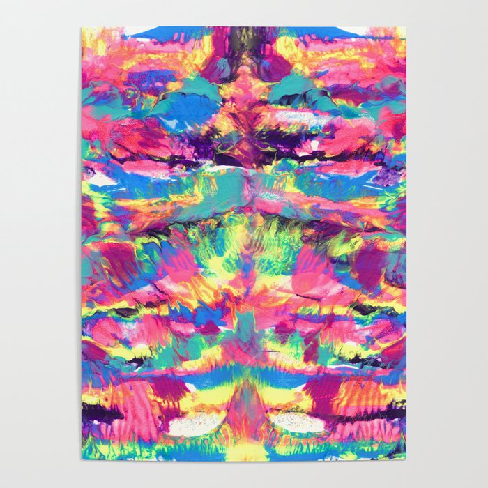 Rainbow Abstract Rorschach Style Painting Poster by Daydreamer Alley ...