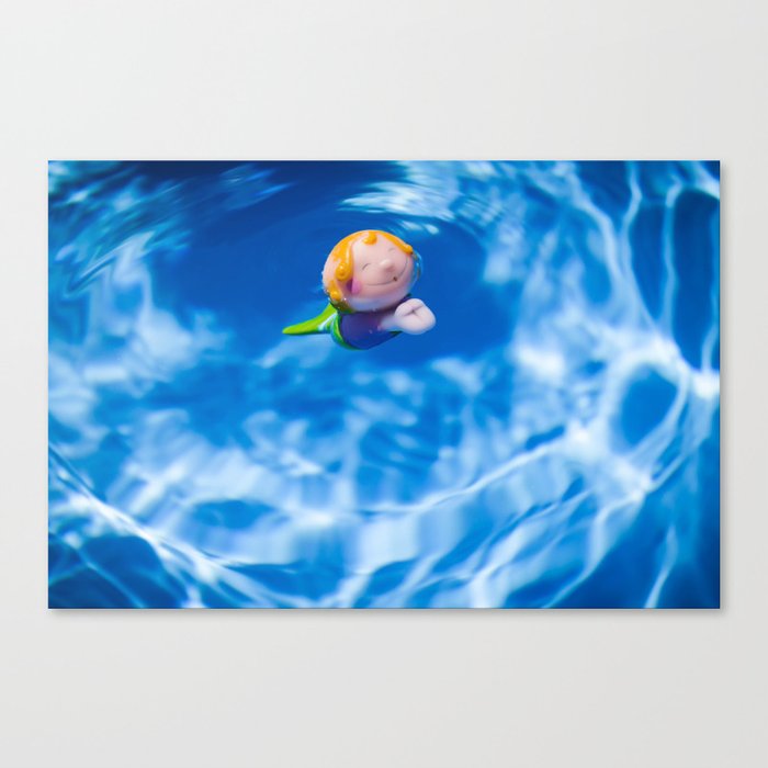 Mermaid in the pool Canvas Print