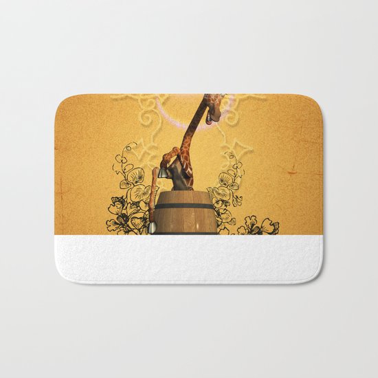 Funny, sweet giraffe Bath Mat