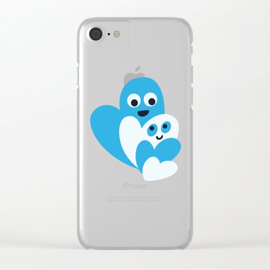 Happy Hearts Family Clear iPhone Case