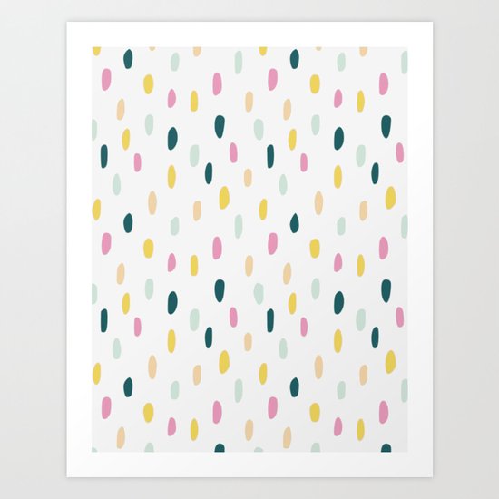 Colorful rain dot Art Print