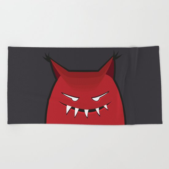 Evil Monster With Pointy Ears Beach Towel