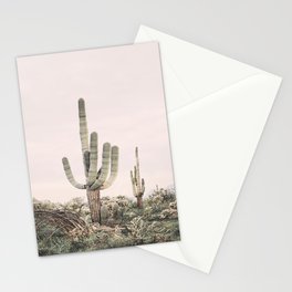 Pastel Pink Cactus Stationery Card