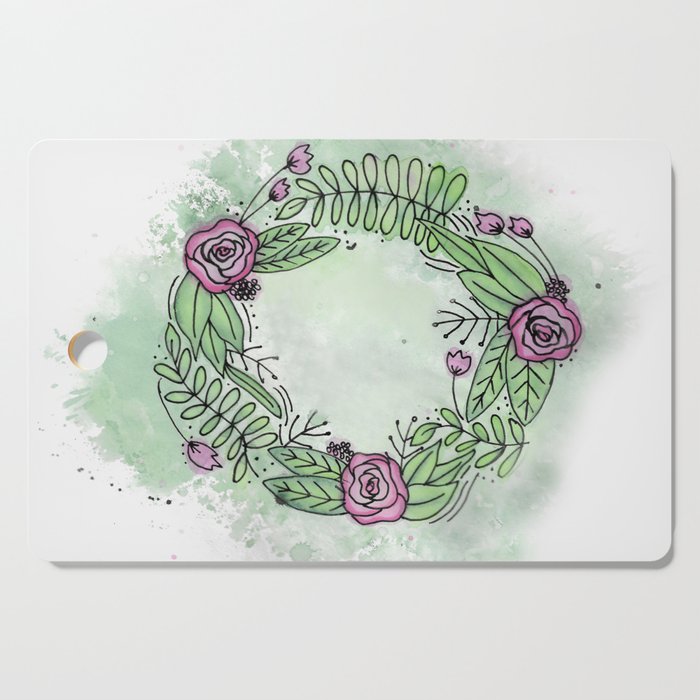 flower wreath Cutting Board