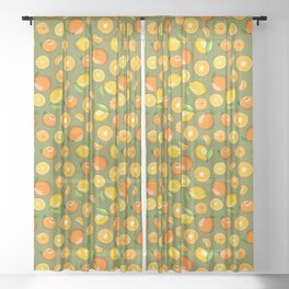 Citrus fruits Sheer Curtain