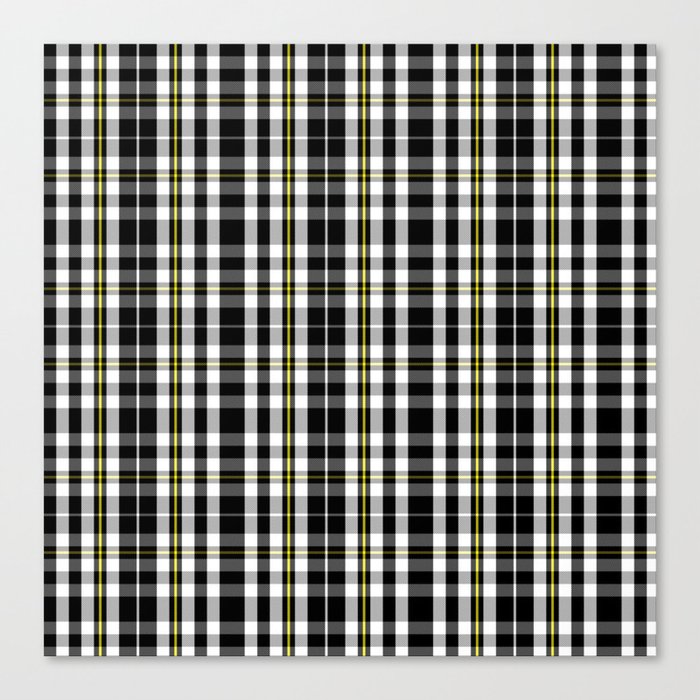Black and white tartan plaid seamless patterns Canvas Print