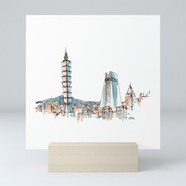 The 101 tower in the beautiful Taipei skyline Mini Art Print