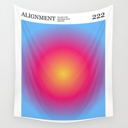 Angel Number 222 Alignment Poster Pink, Blue and Yellow Gradient  Wall Tapestry
