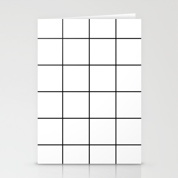 black grid on white background Stationery Cards
