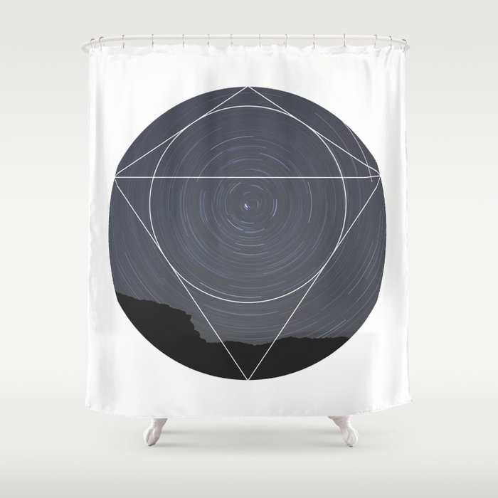 Spinning Universe - Geometric Photography Shower Curtain