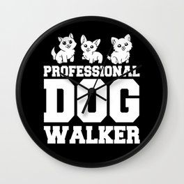 Dog Sitting Walking Dog Walker Pet Sitter Wall Clock
