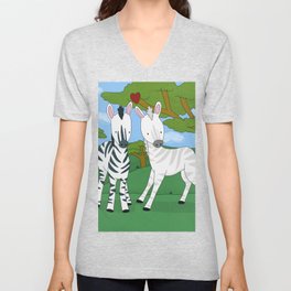 Zebra love V Neck T Shirt