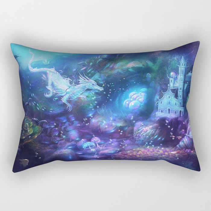 Water Dragon Kingdom Rectangular Pillow