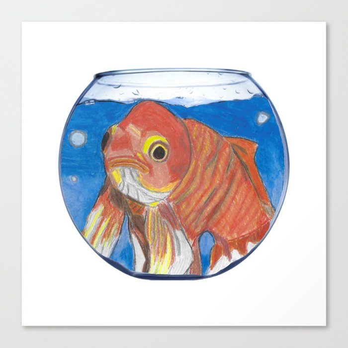 Gertrude the Goldfish in a Fishbowl  Canvas Print