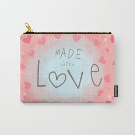 Made with love pink heart painting Carry-All Pouch