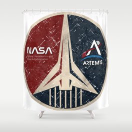 Artemis Program - Vintage Emblem Shower Curtain