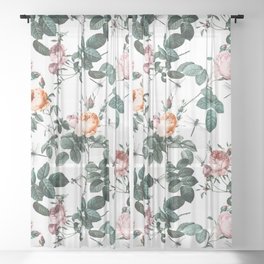 Floral and Winged Darter Sheer Curtain