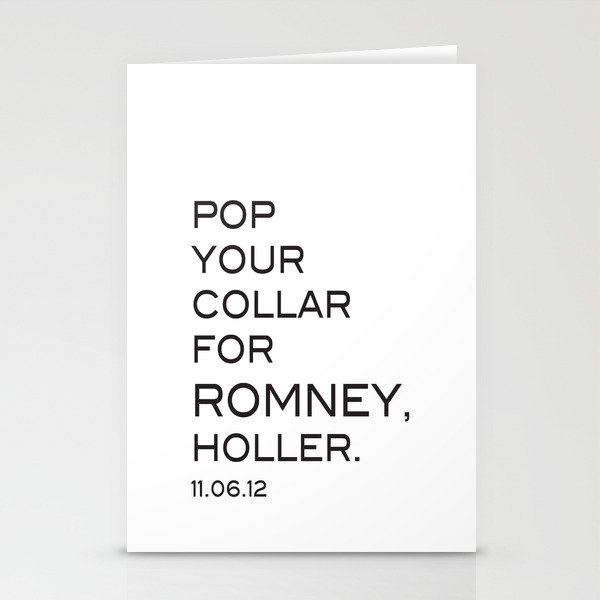 Pop your collar Stationery Cards