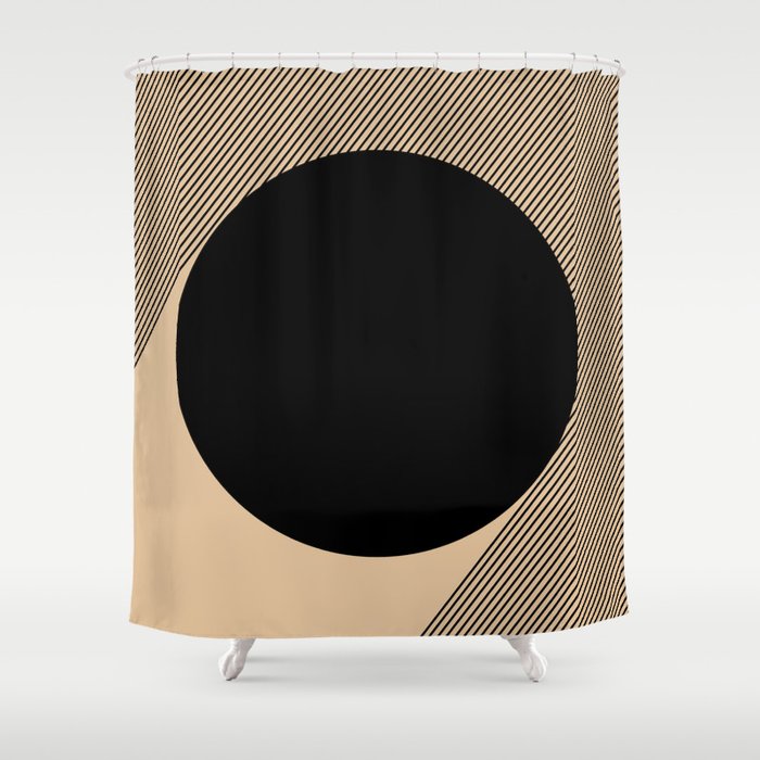 Black Circle Shower Curtain