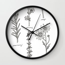Kitchen Herbs Wall Clock