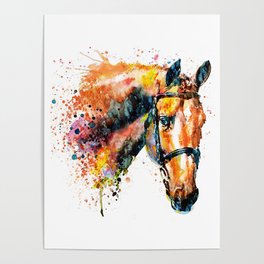 Colorful Horse Head Poster