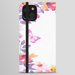 Pink Butterfly iPhone Wallet Case