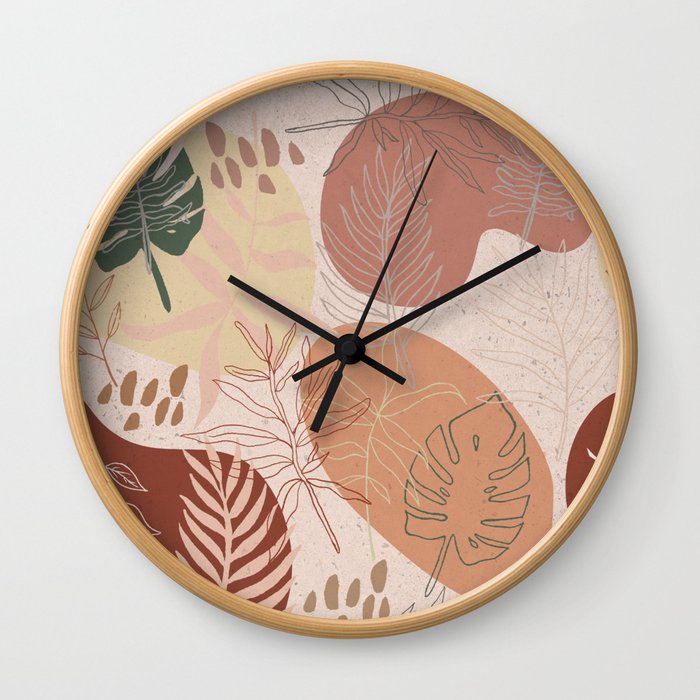 Pink Terracotta Pattern Wall Clock