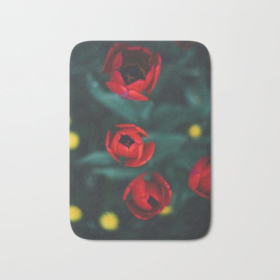 Red roses yellow Bath Mat