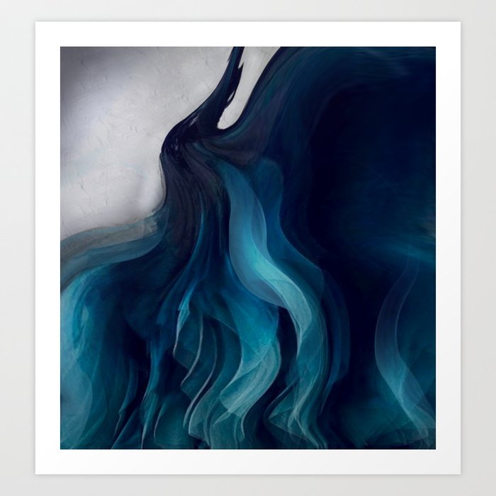 Blue swan Art Print