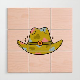 Pisces Cowboy Hat Wood Wall Art