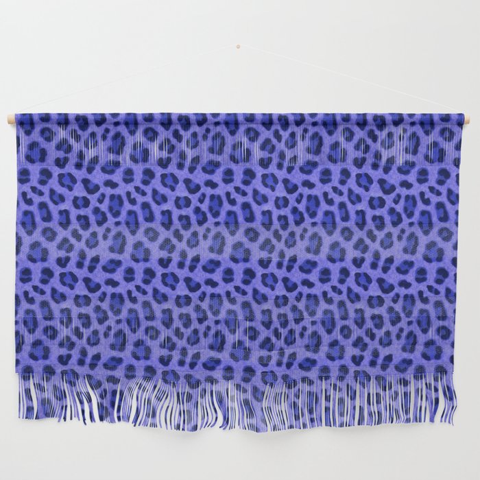 Lavender Blue Leopard Animal Print Skin Pattern Wall Hanging