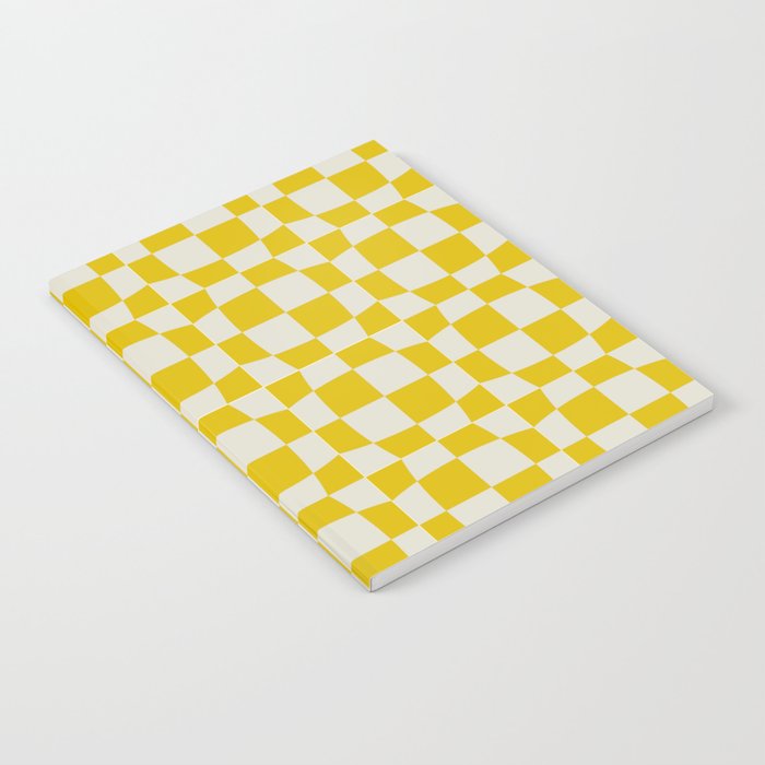 Warped Yellow Checker Notebook