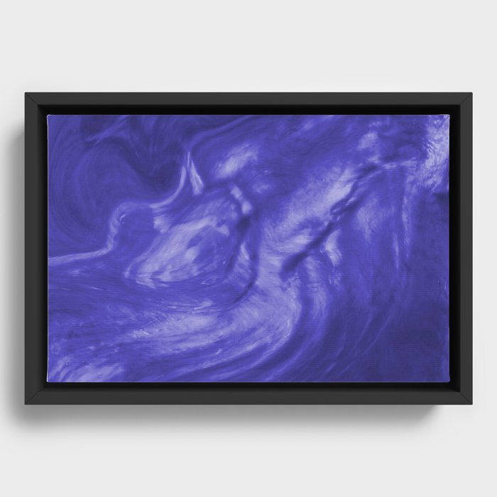 Flowing Deep Purple Pearlescent Haze Fluid Art Illustration Framed Canvas