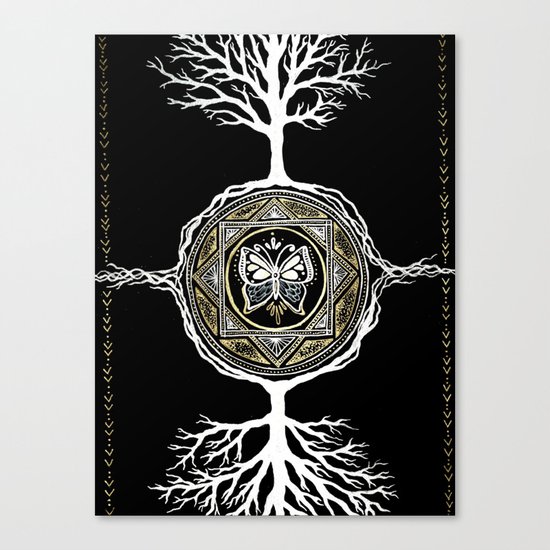 Butterfly Tree Mandala Canvas Print