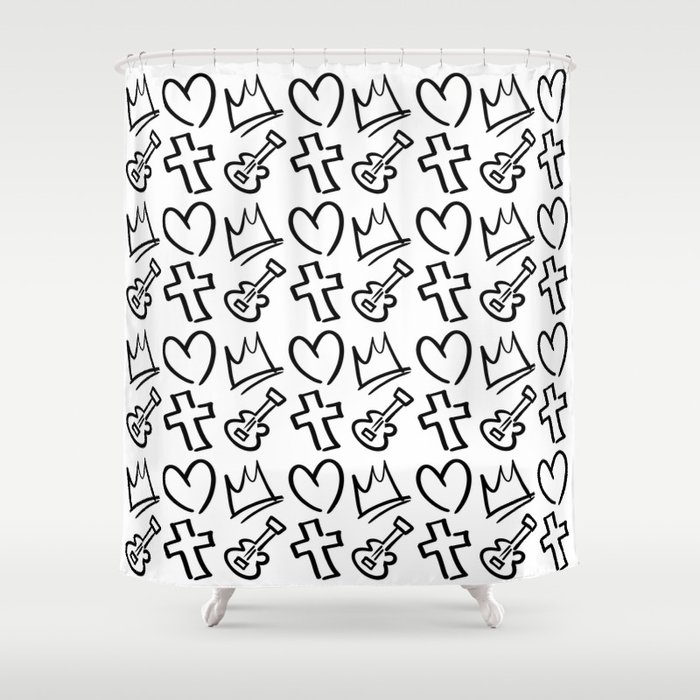 white Christian wallpaper Shower Curtain