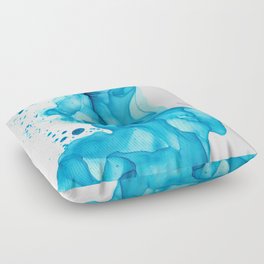 Ocean Art 4422 Modern Abstract Alcohol Ink Painting by Herzart Floor Pillow