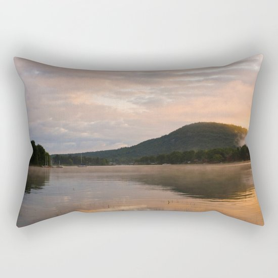 First Light (Sunrise on Lake George) Rectangular Pillow