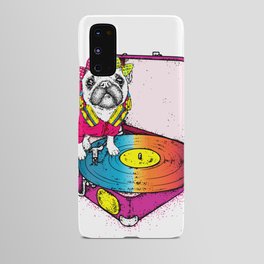 Funny Pug Bow Sits On Turntable Android Case