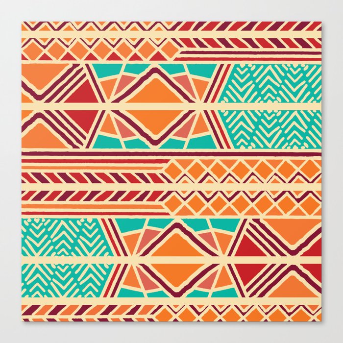 Tribal ethnic geometric pattern 027 Canvas Print