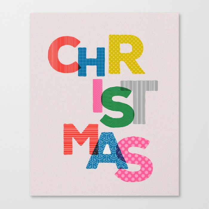 Christmas colorful typography Canvas Print